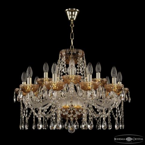 Люстра Bohemia Ivele Crystal 5413/10+5/240 G Amber/M-1G