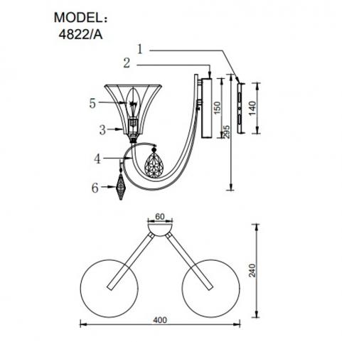 Бра Newport Teona 4822/A new
