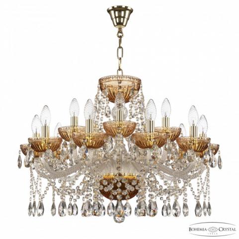 Люстра Bohemia Ivele Crystal 5413/10+5/240 G Amber/M-1G
