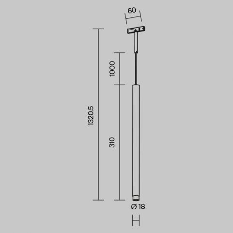 Трековый подвесной светильник Maytoni Technical Levity 3000К Skim TR191-1-3W3K-M-B