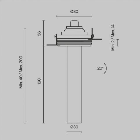 Встраиваемый спот Maytoni Technical Ceiling 3000K Focus T C140TRS-L200-7W3K-B
